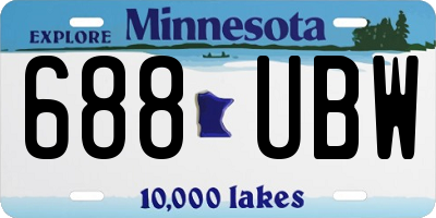 MN license plate 688UBW