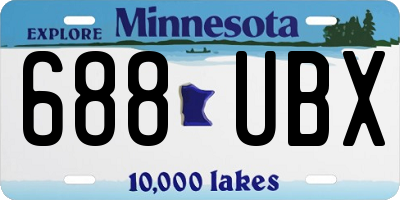 MN license plate 688UBX