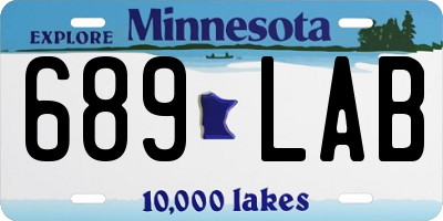 MN license plate 689LAB