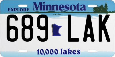 MN license plate 689LAK