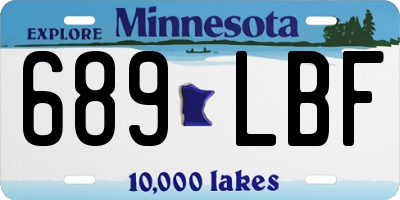 MN license plate 689LBF