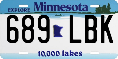 MN license plate 689LBK