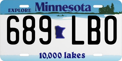 MN license plate 689LBO