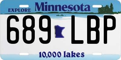 MN license plate 689LBP