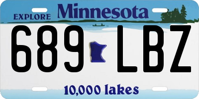 MN license plate 689LBZ