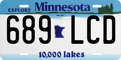 MN license plate 689LCD