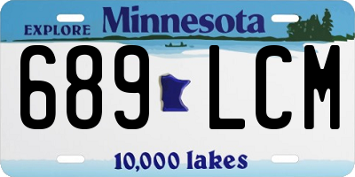 MN license plate 689LCM