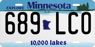 MN license plate 689LCO