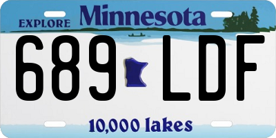MN license plate 689LDF