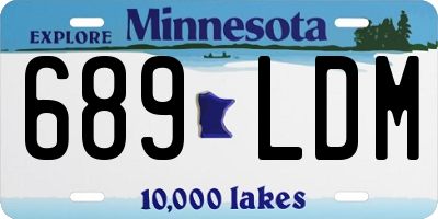 MN license plate 689LDM