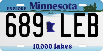 MN license plate 689LEB