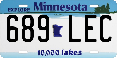 MN license plate 689LEC