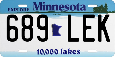 MN license plate 689LEK