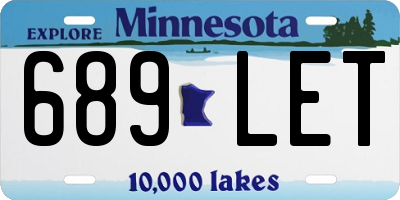 MN license plate 689LET