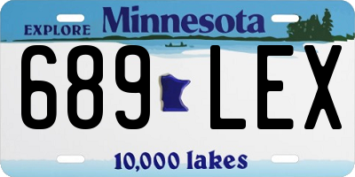 MN license plate 689LEX