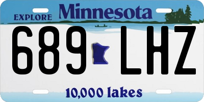 MN license plate 689LHZ