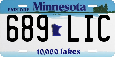 MN license plate 689LIC