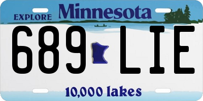 MN license plate 689LIE