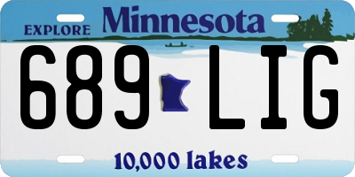 MN license plate 689LIG