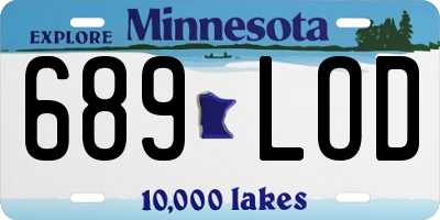 MN license plate 689LOD