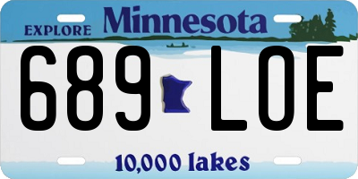 MN license plate 689LOE
