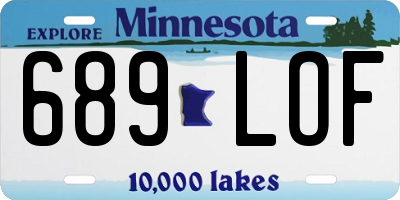 MN license plate 689LOF