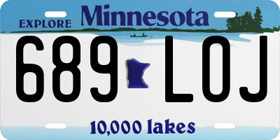 MN license plate 689LOJ