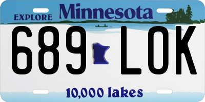 MN license plate 689LOK