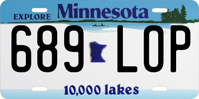 MN license plate 689LOP
