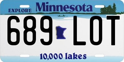 MN license plate 689LOT