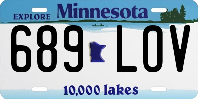 MN license plate 689LOV