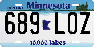 MN license plate 689LOZ