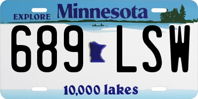 MN license plate 689LSW
