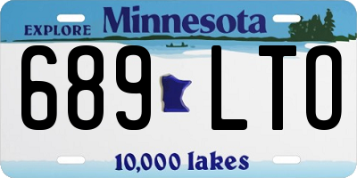 MN license plate 689LTO