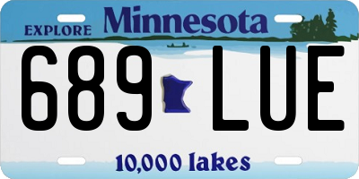MN license plate 689LUE