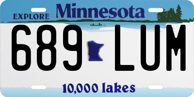 MN license plate 689LUM