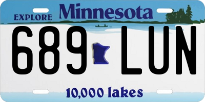 MN license plate 689LUN
