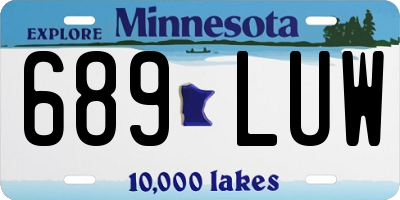 MN license plate 689LUW