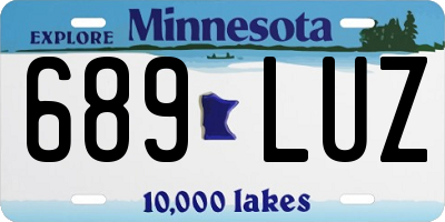 MN license plate 689LUZ