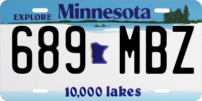 MN license plate 689MBZ