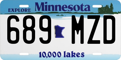 MN license plate 689MZD