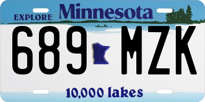 MN license plate 689MZK