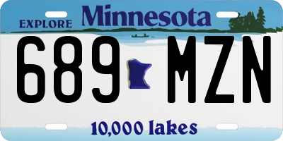 MN license plate 689MZN