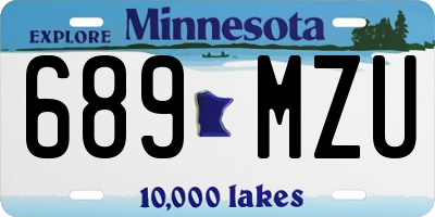 MN license plate 689MZU