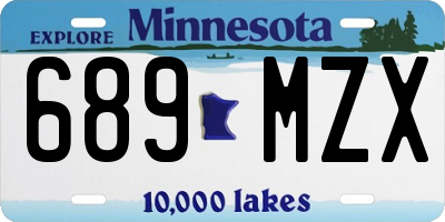 MN license plate 689MZX