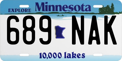 MN license plate 689NAK