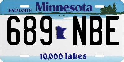 MN license plate 689NBE