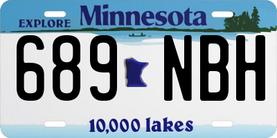 MN license plate 689NBH