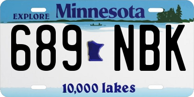 MN license plate 689NBK