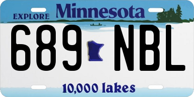 MN license plate 689NBL